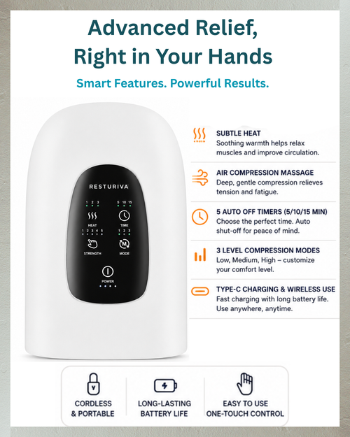 Resturiva™ AirFlow Compression Hand Massager with Heat & Vibration