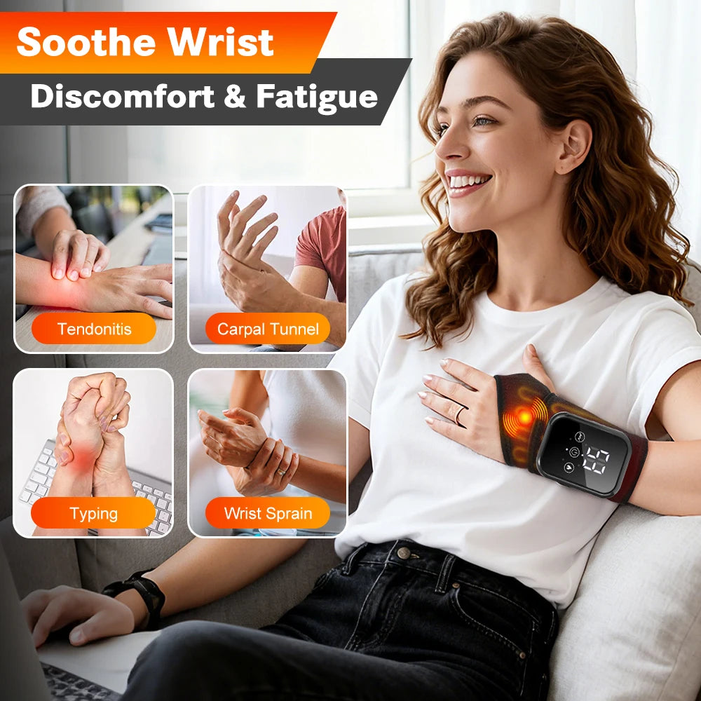 Resturiva™ WristEase Wrist Massager with Heat & Vibration