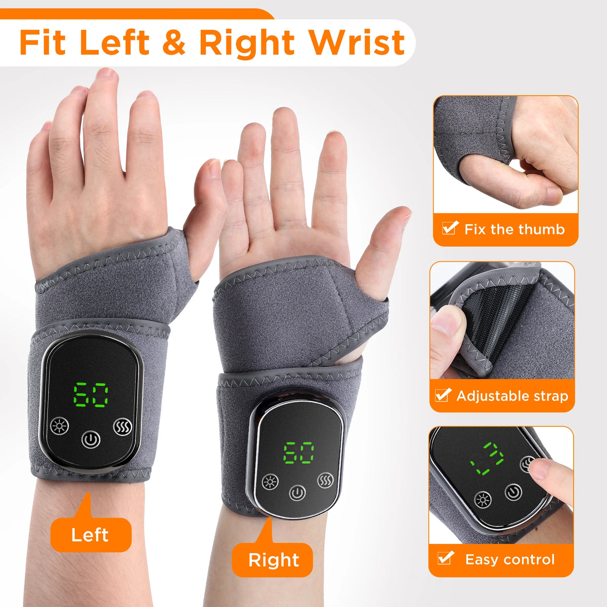 Resturiva™ WristEase Wrist Massager with Heat & Vibration