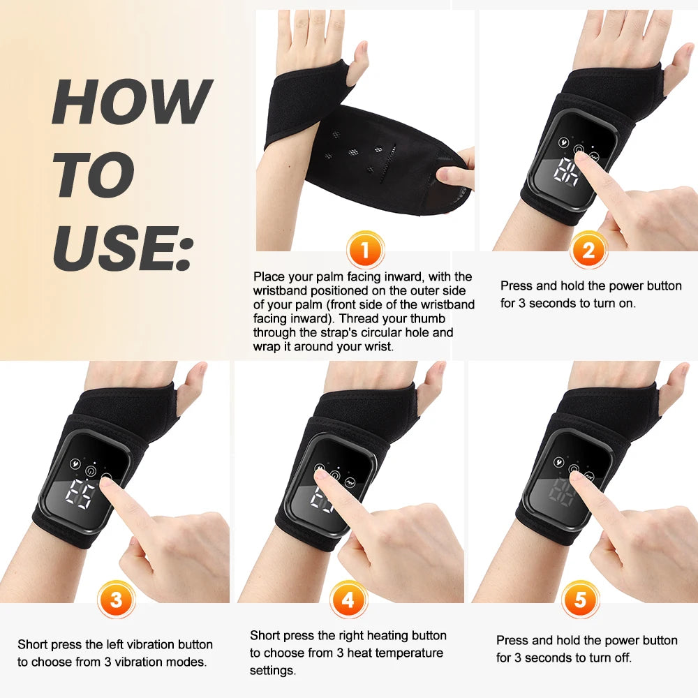 Resturiva™ WristEase Wrist Massager with Heat & Vibration