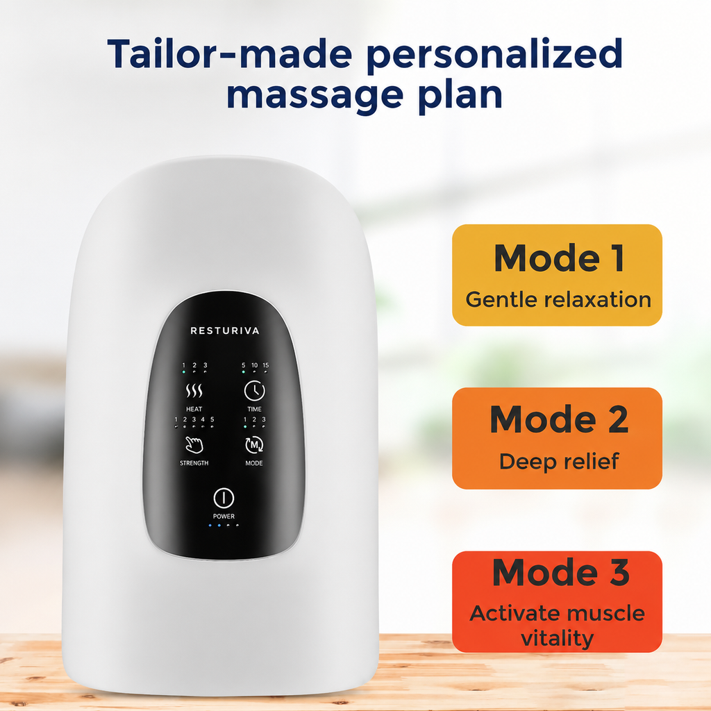 Resturiva™ AirFlow Compression Hand Massager with Heat & Vibration
